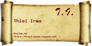 Thiel Irma névjegykártya